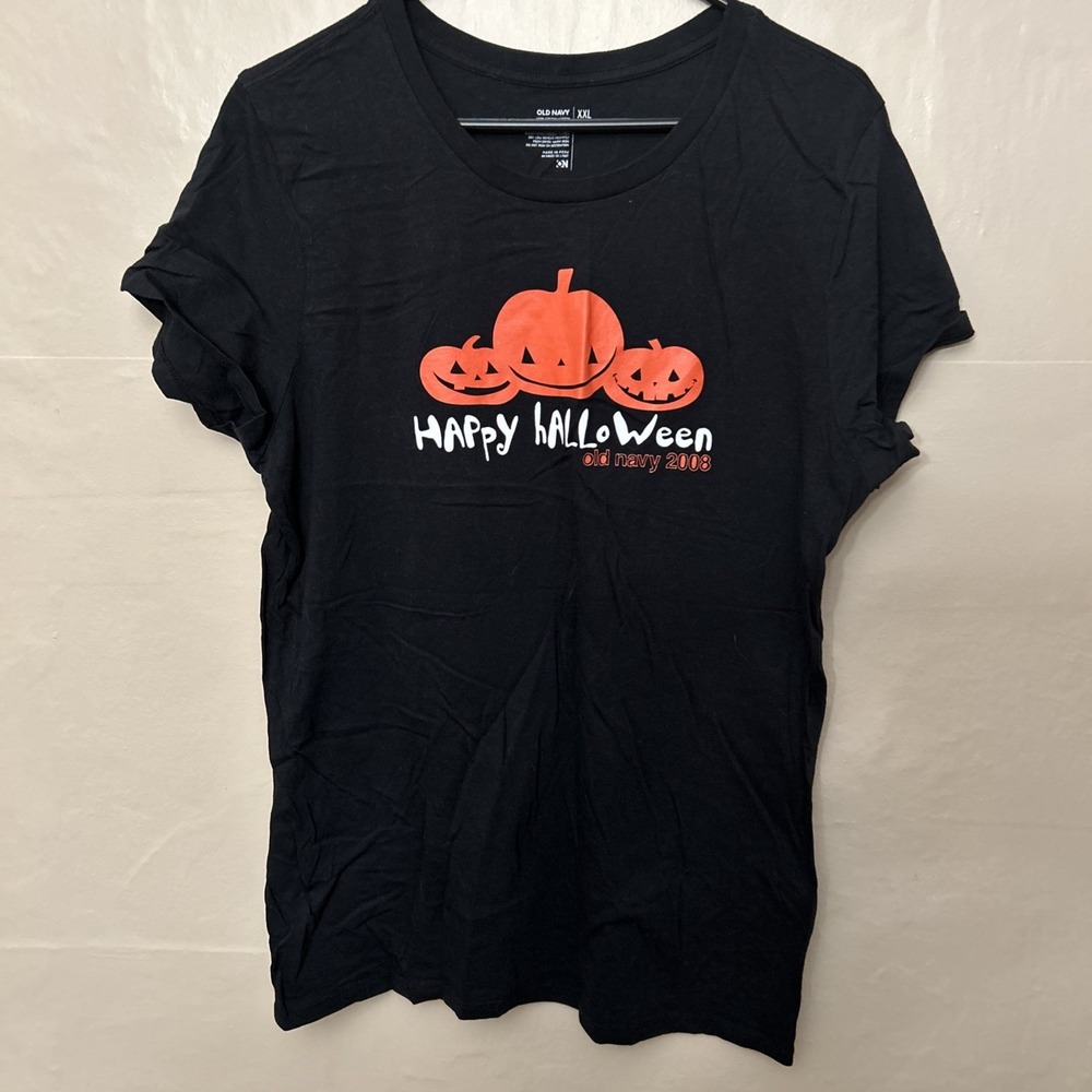 Old Navy XXLā Black Cap Sleeve Happy Halloween T Shirt